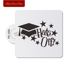 Graduate Bachelor Cap Design Cake Stencils Fondant Chocolate Cookies Stencil Template Cake Decorating Tool Bakeware 2024 - buy cheap