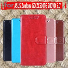 BOOK Flip Covers On ZC500TG PU Leather Cases For ASUS Zenfone GO ZC500TG Z00VD 5.0" Cases Wallet Stand Slot Full Housing 2024 - buy cheap