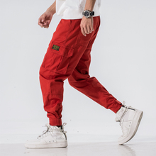 Men Multi-pocket Elastic Waist Ankle-Length Harem Pants Streetwear Hip Hop Casual Trousers Joggers Male Army Cargo Pants 2024 - buy cheap