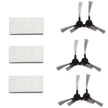 3pcs hepa filter + 6pcs Side Brushes Robot Vacuum Cleaner Parts HEPA Filter for Proscenic 790T 2024 - buy cheap