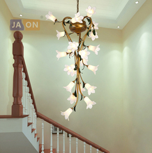 g9 led Nordic Iron Glass Lily Tulip Camellia LED Lamp LED Light.Pendant Lights.Pendant Lamp.Pendant light For Staircase Foyer 2024 - buy cheap