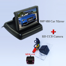 Cámara de visión trasera de coche hd ccd de 170 grados con 4 luces IR + monitor de coche de 4,3 pulgadas para VW Touareg/Porsche Cayenne/Fabia/Poussin 2024 - compra barato