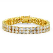 20.5 centímetros cru duplo cadeia de tênis hip hop bling jóia de noivado casamento sparking bling iced out CZ bling pulseira de tênis para os homens 2024 - compre barato