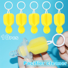10pcs Baby Pacifier Cleaning Sponge Soft Yellow 360 Degree Nipple Cleaner for Infant M09 2024 - buy cheap
