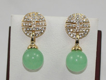 Lady's New vintage Classic Green 12mm green Natural jade Drop Earring 2024 - buy cheap