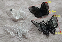 10 Pcs/Lot DIY Double Deck Butterfly Embroidery Fabric Applique Lace Patch Wedding Dress Clothes Home Decoration 2024 - buy cheap