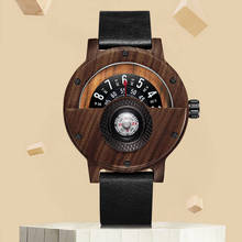 Criativo bússola relógios de madeira para homens casual quartzo esportes turntable relógios pulso pulseira de couro relógio de madeira presentes relogio 2024 - compre barato