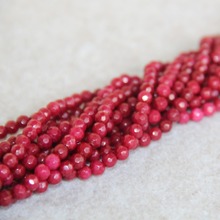 4mm Faceted Natural Dark Red Chalcedony Beads Round Shape Stone Loose DIY Beads For Necklace 15inch Women Jewelry Making Design 2024 - buy cheap