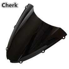 Black Motorcycle Windshield Windscreen Double Bubble for KAWASAKI Ninja ZX6R ZX 6R ZX636 ZX 636 05 06 07 08 Free Shippping 2024 - buy cheap