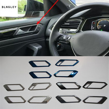 Pegatinas de acero inoxidable para el Interior del coche, cubierta decorativa para el cuenco del mango, VW T-ROC para Volkswagen, 2018, 4 unids/lote 2024 - compra barato