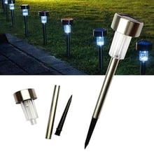 Luxuloy led lâmpada solar de área externa, à prova d'água, tubo solar, lâmpada de jardim em aço inoxidável, luz de inserção solar 2024 - compre barato