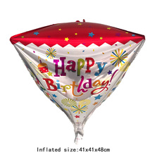 1PC 4D happy birthday balloon Aluminum foil Helium balloons 1st birthday party decorations Supplies 2024 - buy cheap