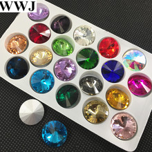 More Colors 6mm/8mm/10mm/12mm/14mm/16mm/18mm Top Quality Round Rivoli Crystal Fancy Stone Beads 2024 - buy cheap