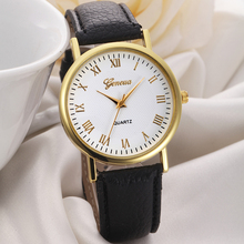 2016 Geneva Quartz Watch Unisex Leisure Dial Leather Band Analog Quartz Wrist Watch Fashion Relogio Feminino Clock Reloj Mujer 2024 - buy cheap