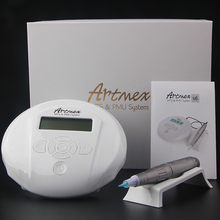 Máquina de tatuagem permanente de sobrancelha, com painel de controle digital e caneta para micropigmentação, artmex v6, com 5 agulhas gf 2024 - compre barato