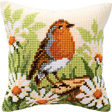 Brid flowers DIY Needlework Kit Unfinished Acrylic Yarn Embroidery Pillow Tapestry Canvas Cushion Front Cross Stitch Pillowcase 2024 - buy cheap