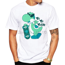 Men's 2019 Funny Cartoon Yoshi Design T Shirt Boy Cool Tops Hipster Printed Summer T-shirt 2024 - buy cheap