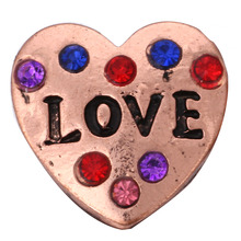 10pcs/lot New Snaps Jewelry Rhinestone Love Heart 18mm Metal Snap Buttons for DIY Snap Bracelet Bangles for Mother's day Gift 2024 - buy cheap