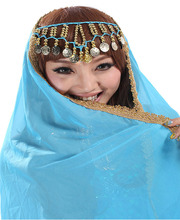 2018 Chiffon Belly Dance Face Veil Dancing Head Scarf Shawl Headpiece Costumes Free Shipping and Drop Shipping 2024 - buy cheap