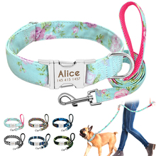Dog Collar Custom Nylon Puppy Cat Dog Tag Collar Leash Personalized Pet Nameplate ID Collars Adjustable For Medium Large Dogs 2024 - buy cheap