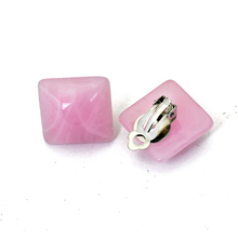 Multicolored Resin Earing Big Geometric Square Clip Earrings For Women Non Pierced Female Jewelry Ear Cuff Earring 2024 - buy cheap