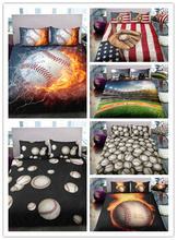 3D бейсбольный Комплект постельного белья для мальчиков, украшение для кровати, удобная одежда на день рождения, подарок для детей, набор пододеяльников 2024 - купить недорого