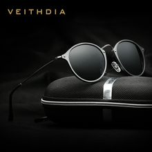 VEITHDIA-gafas de sol con revestimiento polarizado para hombre y mujer, lentes de sol Unisex con revestimiento de espejo para conducir, redondas, 6358 2024 - compra barato