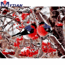 MYTIAN 5D DIY Diamond Embroidery Winter Tree With Colorful Birds Diamond Painting Mosaic SceneryPainting Cross Stitch Home Decor 2024 - buy cheap