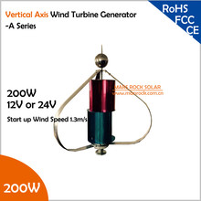 Turbina eólica de eixo vertical vawt, gerador de energia eólica portátil com luz e iluminação, 200w, 12 v e 24v 2024 - compre barato