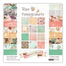 Ripe pomegrnate Scrapbooking paper pack of 24 sheets handmade craft paper craft Background pad 2024 - buy cheap