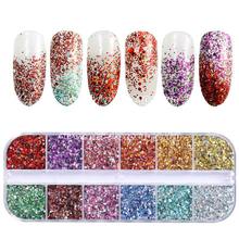 1 Jar or Box Mix Size Tiny Nail Glitter Shimmering Nail Powder Holographic Hexagon Sequin Nail Art Dust Decals DIY HL# 2024 - buy cheap