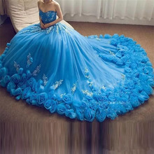 2020 Luxury Blue Sweetheart Quinceanera Dresses A Line With Appliques Lace Up Sweet 16 Dresses Vestidos De 15 Years Party Gowns 2024 - buy cheap