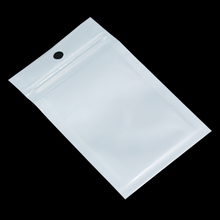 Varejo sacola de plástico com zíper, branca/transparente com fecho 2024 - compre barato
