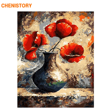 Chenistory-pintura por números flores vintage, conjunto artístico para parede, presente exclusivo para decoração de casa 40x50 2024 - compre barato