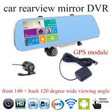 5 Inch touch LCD screen  WIFI GPS navigation Loop Camera Video Recorder Rearview Mirror Car Camera DVR GPS module for android 2024 - buy cheap