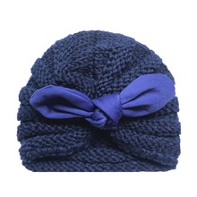 Chapéu rosquinha de bebê, chapéu para recém-nascidos com nó, gorro tricô elástico, turbante infantil, 1 peça 2024 - compre barato