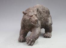 Estatua de bronce clásico chino, estatua de animales encantadores de animales negros desplanchados, oso Bruins 2024 - compra barato