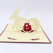 Tarjeta de felicitación 3D tallada a mano, tarjeta postal, boda, Día de San Valentín, regalo creativo 2024 - compra barato