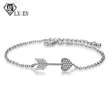 LXOEN 2019 Heart with Arrow Crystal Bracelet for Ladies Romantic Bracelets European and American Couple Cupid Jewelry 2024 - buy cheap