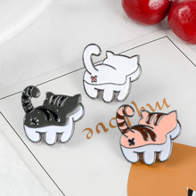 2019 cartoon creative animal dog tiger cat back alloy enamel brooch fashion collar pin bag pin woman jewelry accessories gift 2024 - buy cheap