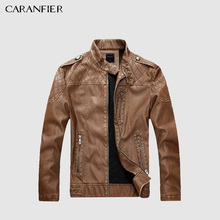 CARANFIER Mens Leather Jackets Fashion Motorcycle Style Male Business Casual Coats Western Cowboy Men Faux Jacket Plus Velvet 2024 - buy cheap