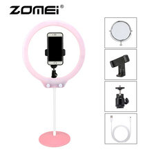 ZOMEI 10inch Selfie LED Ring Light with Stand- Camera Studio Light Ring for Smartphone with Phone Holder for Live Video Makeup 2024 - buy cheap