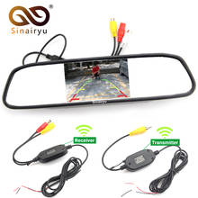 Sinairyu 4.3 Inch Car Rearview Mirror Monitor + 2.4Ghz Wireless Video Transmitter and Receiver Kit for Rear View Camera 2024 - buy cheap