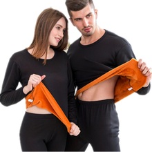 Ropa interior térmica gruesa de terciopelo para hombre y mujer, pijamas cálidos, ropa interior de segunda piel, larga 2024 - compra barato