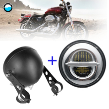 Farol de motocicleta de led, mais novo, 5.75 polegadas, com invólucro de lâmpada de 5, 75 polegadas, para dyna sportster softail 2024 - compre barato