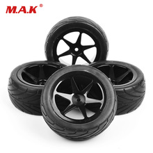 4pcs 1:10 front&rear set off-road tires&wheel rim 25036+27007/25037+27008 for RC 1/10 Buggy car black tyre parts and accessories 2024 - buy cheap