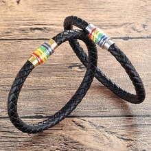 Pulsera de cuero genuino para hombre y mujer, nuevo estilo, Simple, de 6mm, hebilla magnética de acero inoxidable de alta calidad, abalorio de moda, 2021 2024 - compra barato