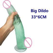 HOWOSEX 33*6 cm Super grandes Dildos Realistas Dong Grande enorme vibrador macio ventosa butt plug anal grande galo brinquedo do sexo adulto para as mulheres 2024 - compre barato