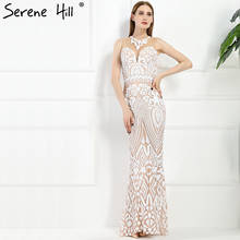 2020 New Arrival Sexy Sheer Mermaid Long Evening Dresses Printed Prom Dress Party Gown Dubai Arabic Formal Dress BLA6168 2024 - buy cheap