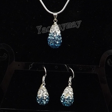 Waterdrop Set Gradient Peacock Earrings And Necklace For Party 5 Sets Crystal Jewellery Wholesale 2024 - buy cheap